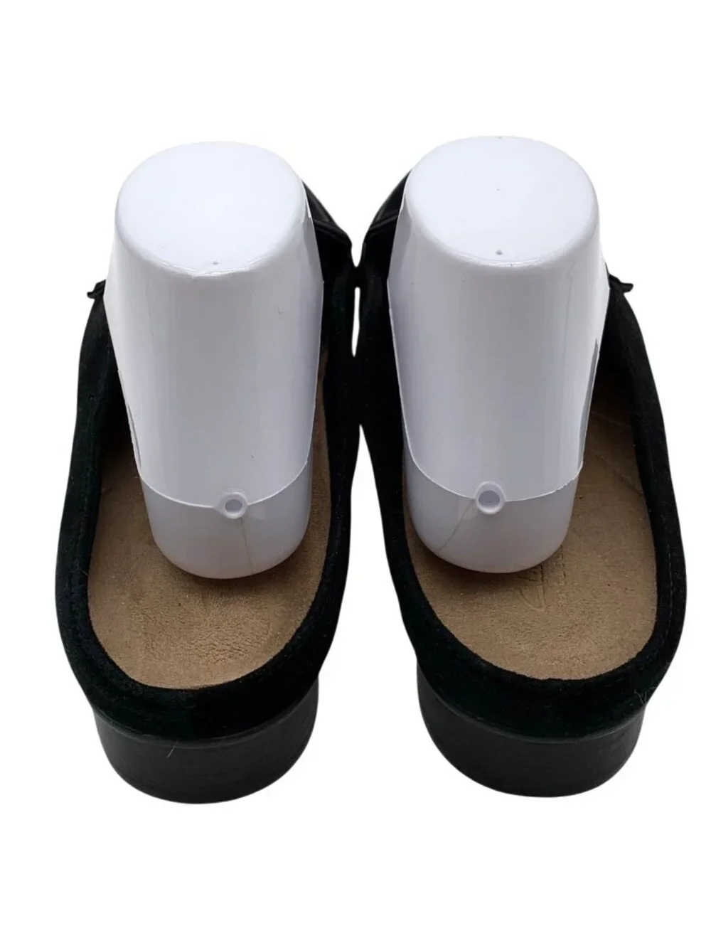 Clarks Artisan Womens 11W Black Suede Mule Loafers Slip On Shoes Keesha Donna